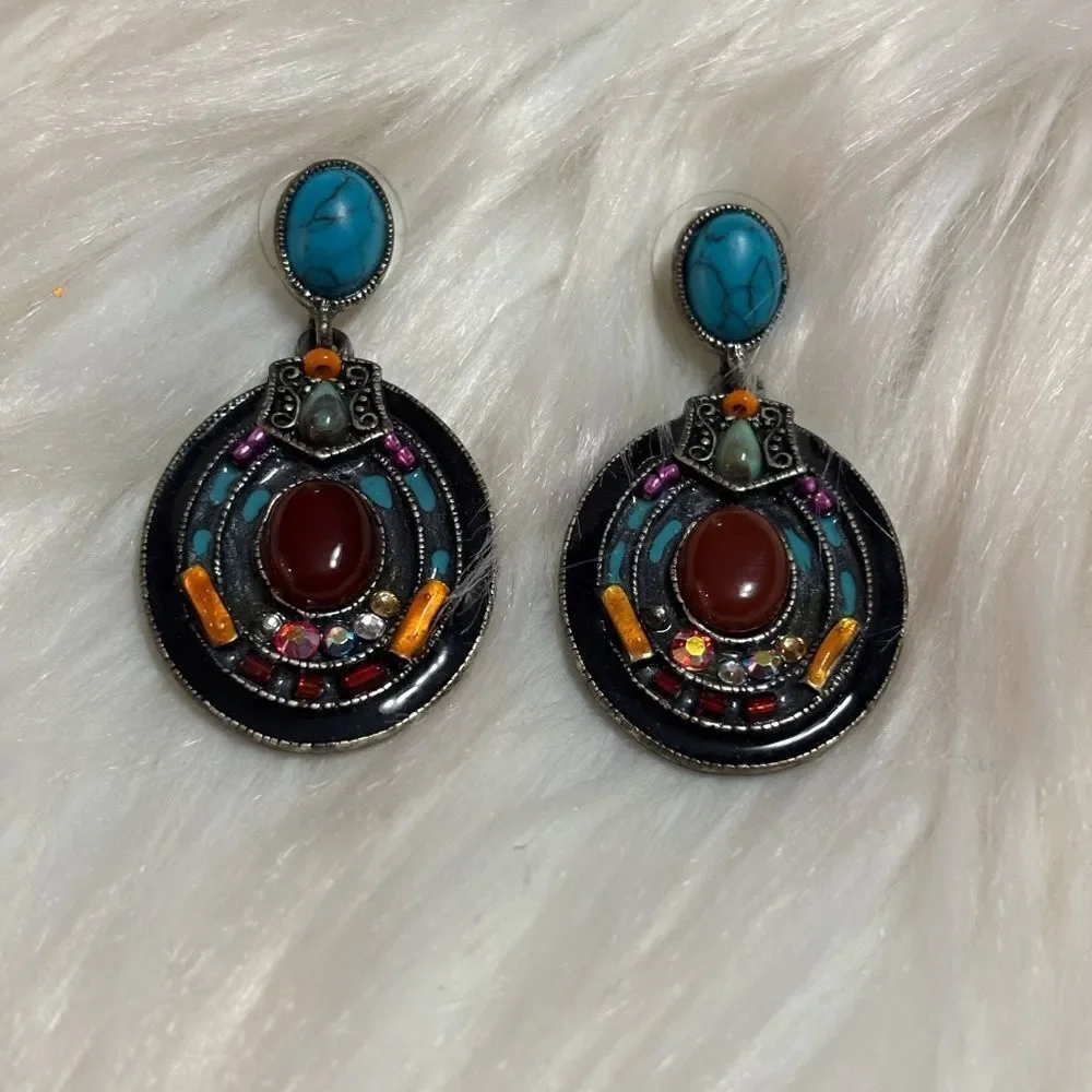 Chico's Vibrant Multicolor Dangle Earrings